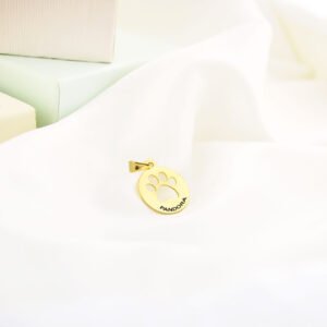 Pingente Patinha Vazada Personalizado, Nome do Pet, Bruto